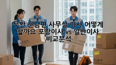 무안 운남면 사무실 이사, 어떻게 할까요? 포장이사 vs 일반이사 비교분석!